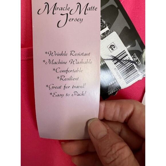 Nina Leonard Womens Spring Rose/Blue Burgundy Miracle Matte Jersey Dress XL - Picture 6 of 7